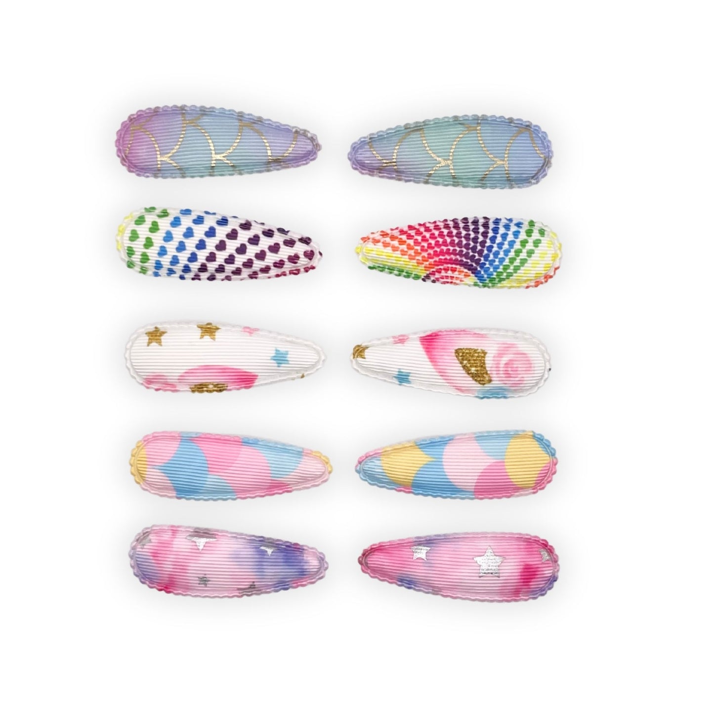 Colorful rainbow hair clip for kids, a fun accessory that adds charm and style to any hairstyle or outfit.