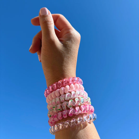 Pink Rose Hair Ties