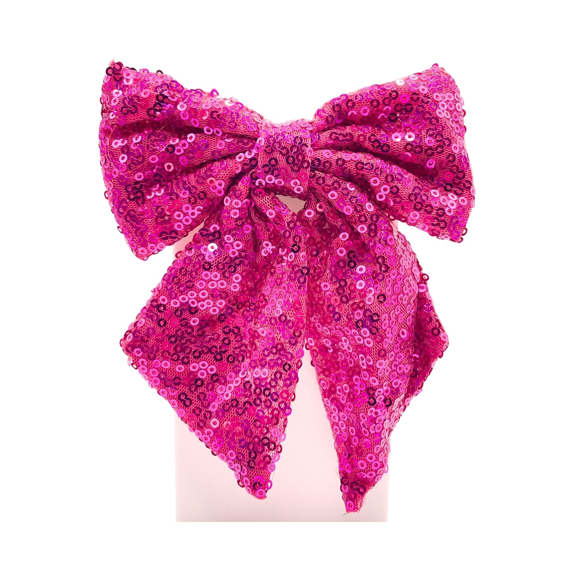 Eye-catching kids sequin hair bow, a delightful accessory to elevate hairstyles with a pop of color and shimmer.
