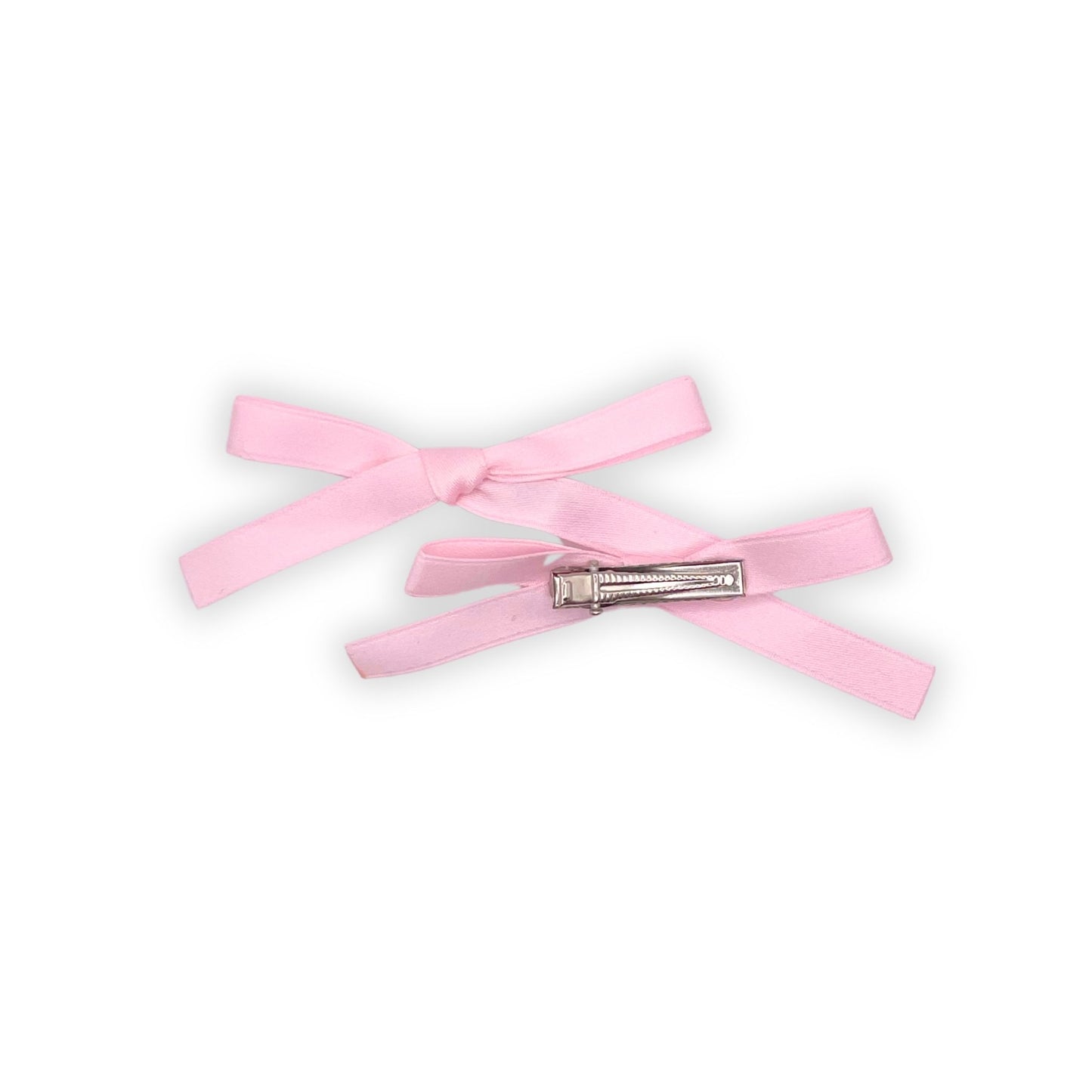 Satin hair bow clips for girls, designed to hold hair in place with style. Great accessory for any outfit or event.