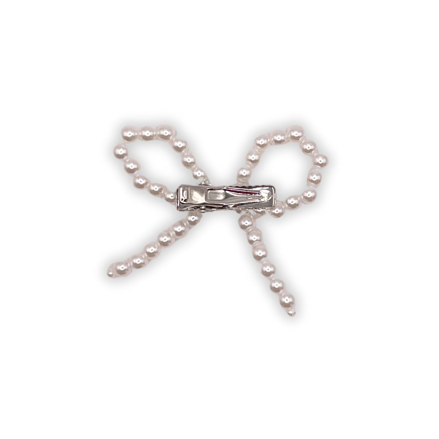 Pearl hair bow clip, ideal for special occasions and everyday wear, adding a fancy touch.